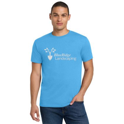 Custom Jerzees - Dri-Power 50/50 Cotton/Poly T-Shirt - Aquatic Blue Front View 