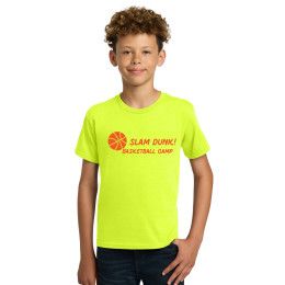 Custom Gildan - Youth Heavy Cotton 100% Cotton T-Shirt - Safety Green Front View