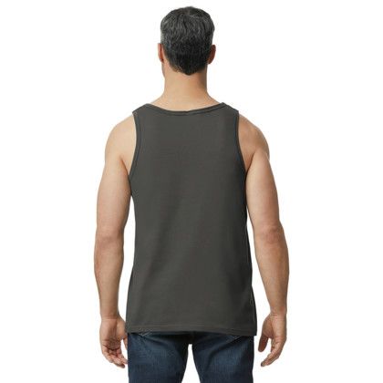 Custom Gildan Softstyle Tank Top - Charcoal Back View 