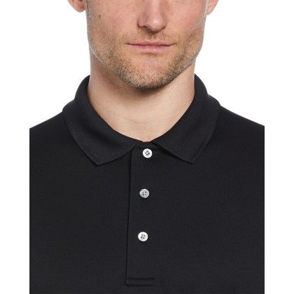 Custom PGA Tour Airflux Polo - Caviar Black Chest View