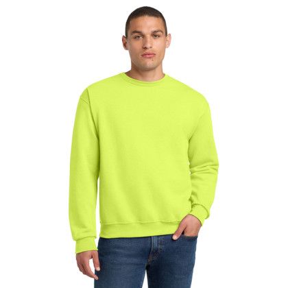 Custom Jerzees - NuBlend Crewneck Sweatshirt - Safety green Front View