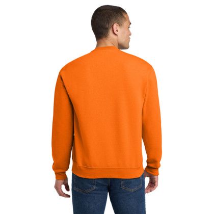 Custom Jerzees - NuBlend Crewneck Sweatshirt - Safety Orange Back View