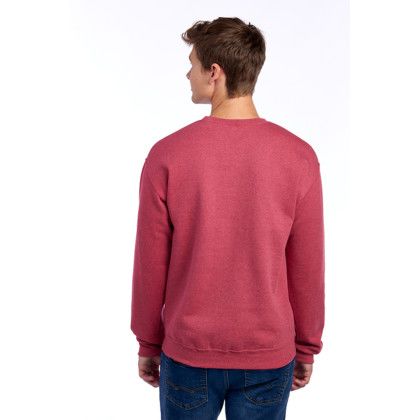 Custom Jerzees - NuBlend Crewneck Sweatshirt - Vintage Heather Red Back View