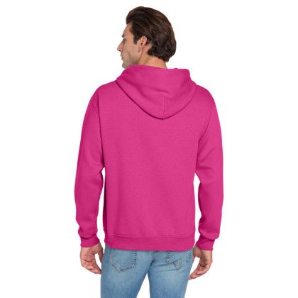 Custom Jerzees - NuBlend Pullover Hooded Sweatshirt - Cyber Pink Back View 