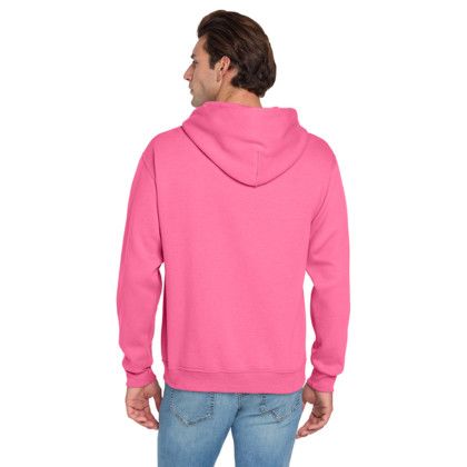 Custom Jerzees - NuBlend Pullover Hooded Sweatshirt - Neon pink Back View 