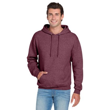 Custom Jerzees - NuBlend Pullover Hooded Sweatshirt -Vintage Heather Maroon Front View