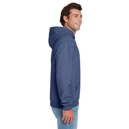 Custom Jerzees - NuBlend Pullover Hooded Sweatshirt -Vintage Heather Blue Side View