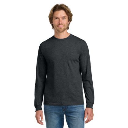 Custom Gildan - Heavy Cotton 100% Cotton Long Sleeve T-Shirt - Dark Heather