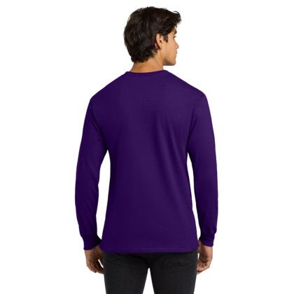 Custom Gildan Ultra Cotton Long Sleeve T-Shirt - Purple Back Side 