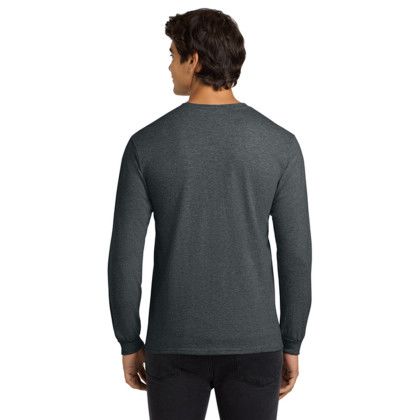 Custom Gildan Ultra Cotton Long Sleeve T-Shirt - Dark Heather Back Side
