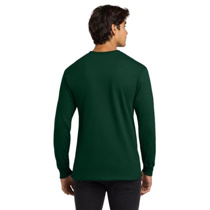 Custom Gildan Ultra Cotton Long Sleeve T-Shirt - Forest Green Back Side