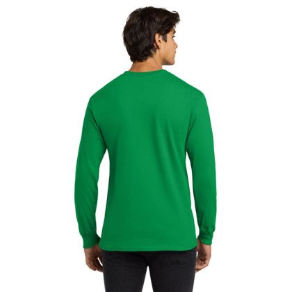 Custom Gildan Ultra Cotton Long Sleeve T-Shirt - Irish green Back Side
