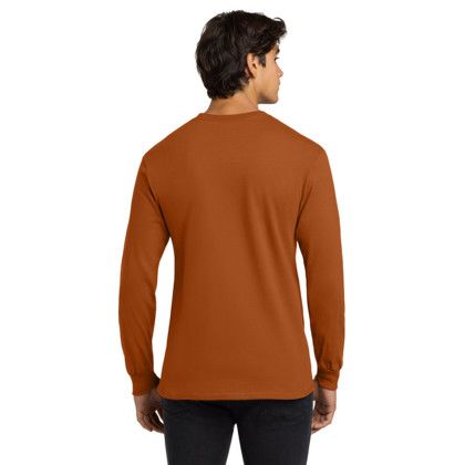 Custom Gildan Ultra Cotton Long Sleeve T-Shirt - Texas Orange Back Side