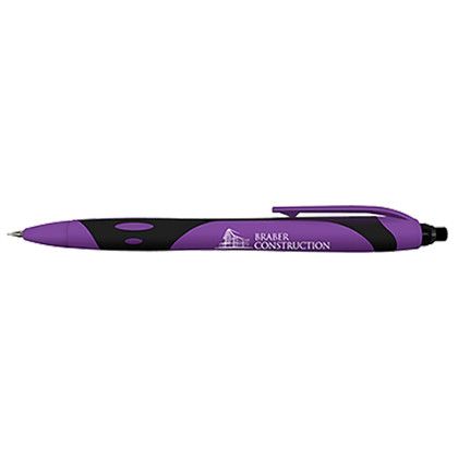 Custom Sport Pencil - Soft Touch Rubberized Mechanical Pencil with Twist-Up Eraser & #2 HB Leads - Refillable - Purple