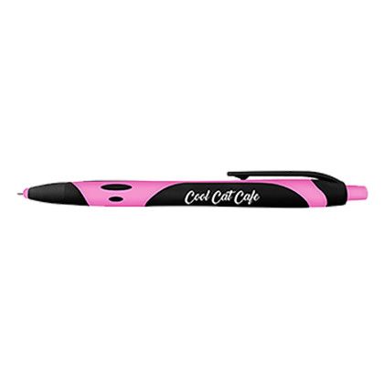 Custom IWriter Gel-Sport Stylus - Soft Touch Rubberized Hybrid Ink Gel Pen & Stylus - Black ink - Pink