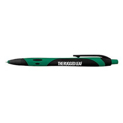 Custom IWriter Gel-Sport Stylus - Soft Touch Rubberized Hybrid Ink Gel Pen & Stylus - Black ink - Dark green