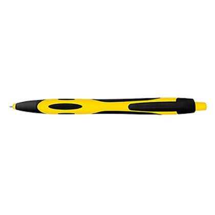 Custom IWriter Gel-Sport Stylus - Soft Touch Rubberized Hybrid Ink Gel Pen & Stylus - Black ink - Yellow