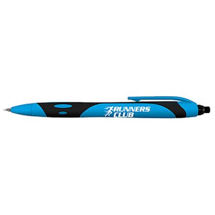 Custom Sport Pencil - Soft Touch Rubberized Mechanical Pencil with Twist-Up Eraser & #2 HB Leads - Refillable - Light Blue