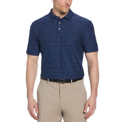 Custom PGA Tour Jaspe Airflux Polo - Peacoat Heather Front View