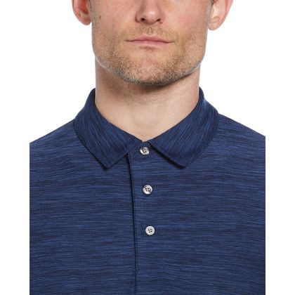 Custom PGA Tour Jaspe Airflux Polo - Peacoat Heather Chest View