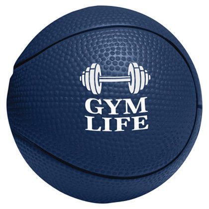 Custom Basketball Stress Ball Promotional Custom Imprinted With Logo - Navy Custom Basketball Stress Ball Promotional Custom Imprinted With Logo - Navy