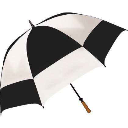 Custom Sport Diamondback Vented Golf Umbrella - Black/White Custom Sport Diamondback Vented Golf Umbrella - Black/White