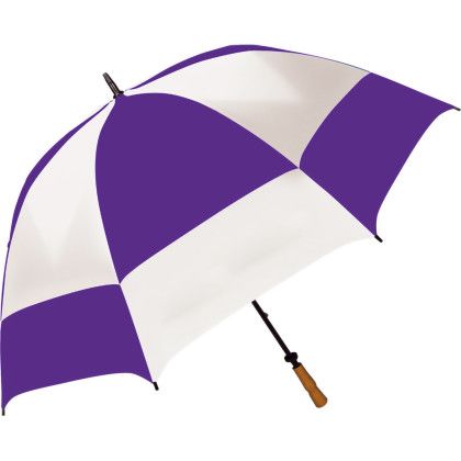 Custom Sport Diamondback Vented Golf Umbrella - Purple/White Custom Sport Diamondback Vented Golf Umbrella - Purple/White