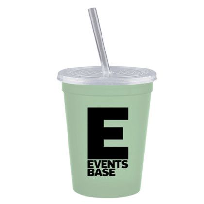 Custom Stadium Cup-Lid-Straw-16 oz - Glow In the Dark 