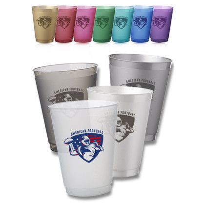 Custom 16 oz. Flex Frosted Plastic Stadium Cups - All Colors 
