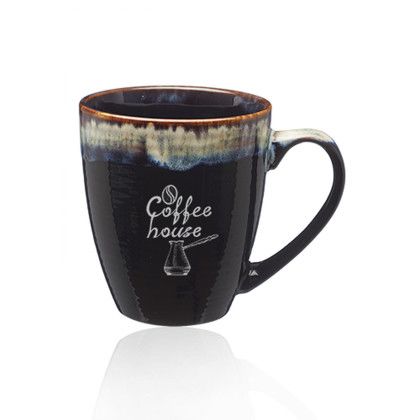 Custom 17 oz  Water Color Drip Ceramic Personalized Mugs - Black