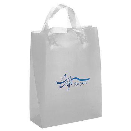 Custom Apollo Frosted Color Shopper 8 x 10 with Foil Imprint - Silver