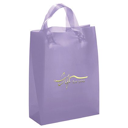 Custom Apollo Frosted Color Shopper 8 x 10 with Foil Imprint - Lavendar
