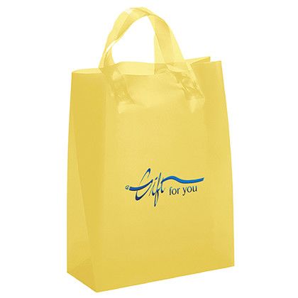 Custom Apollo Frosted Color Shopper 8 x 10 with Foil Imprint - Yellow