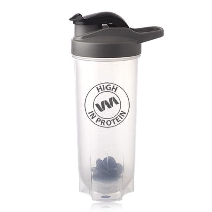 Custom 24 oz Plastic Shaker Bottles with Mixer - Black 
