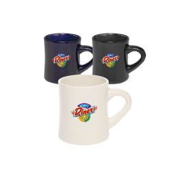 Custom 12 oz. Thick Grip Glossy Ceramic Diner Custom Mugs - All Colors 
