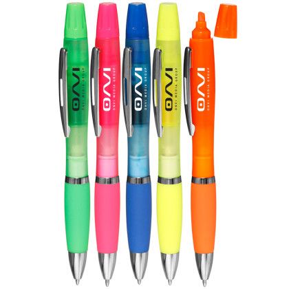 Custom Two in one Highlighter Pens - All Colors 