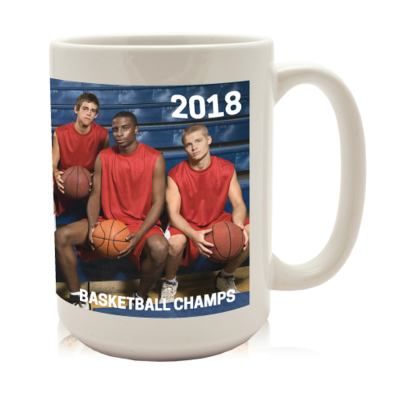 Custom 15 oz. Full Color Wrap Around Ceramic Custom Mugs - White