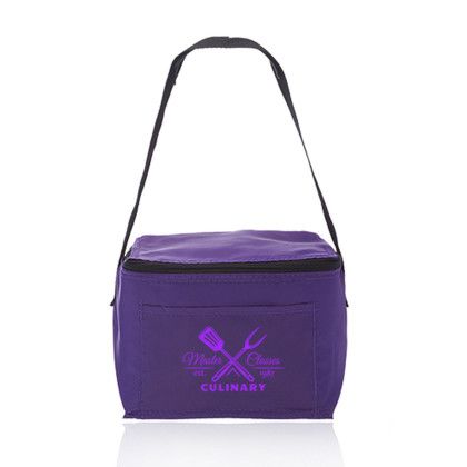Custom 6 Pack Cooler Lunch Bags - Purple