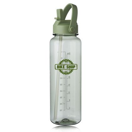 Custom 40 oz. Stella Plastic Water Bottle with Measurements - Sage