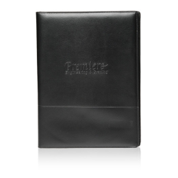 Custom Stitched Leather Portfolios - Black 