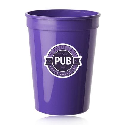 Custom 12 oz. Plastic Stadium Cups - Purple