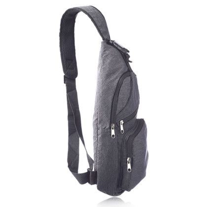 Custom Traveler Shoulder Crossbody Bag - Black Side View