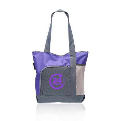 The Go Getter Two-tone Tote Bags - Purple