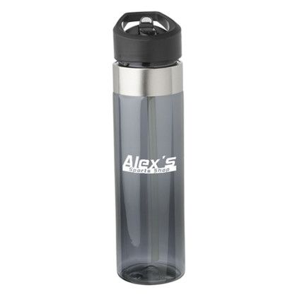 Custom 24 oz. Plastic Water Bottles - Charcoal Custom 24 oz. Plastic Water Bottles - Charcoal