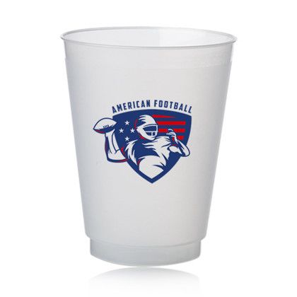 Custom 16 oz. Flex Frosted Plastic Stadium Cups - Natural