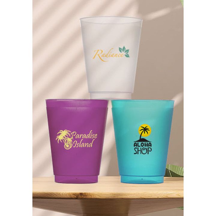 Custom 16 oz. Flex Frosted Plastic Stadium Cups