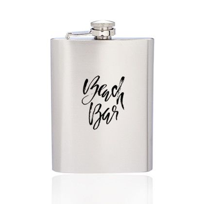 Custom 8 oz. Verano Stainless Steel Hip Flasks - Silver 