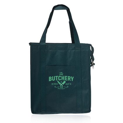Custom Non-Woven Insulated Tote Bags - Forest Green 