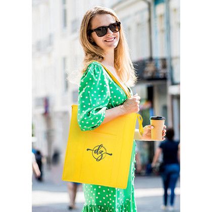 Custom Non-Woven Insulated Tote Bags -  Yellow Lifestyle