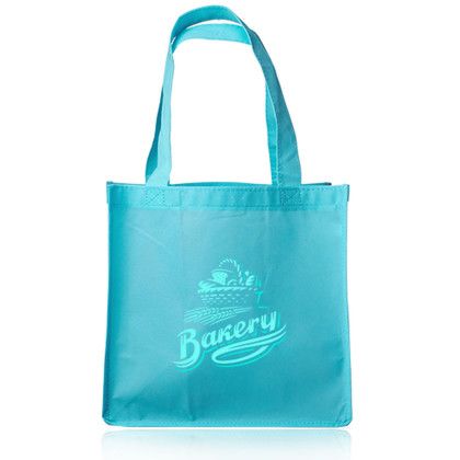 Custom Value Non-woven Grocery Tote Bags - Sky Blue